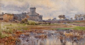Onorato Carlandi Castello di Ostia , ante 1910 Acquerello su carta, 33x65 cm © Galleria d’Arte Moderna di Roma Capitale © Alessandro Vasari, Roma © Massimo Siragusa